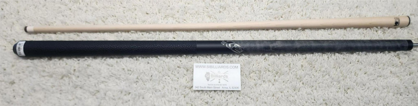 K2 Pool Cue KLCGY Grey w/ Leather Wrap Play Cue w/ Low Deflection 12.5MM Shaft