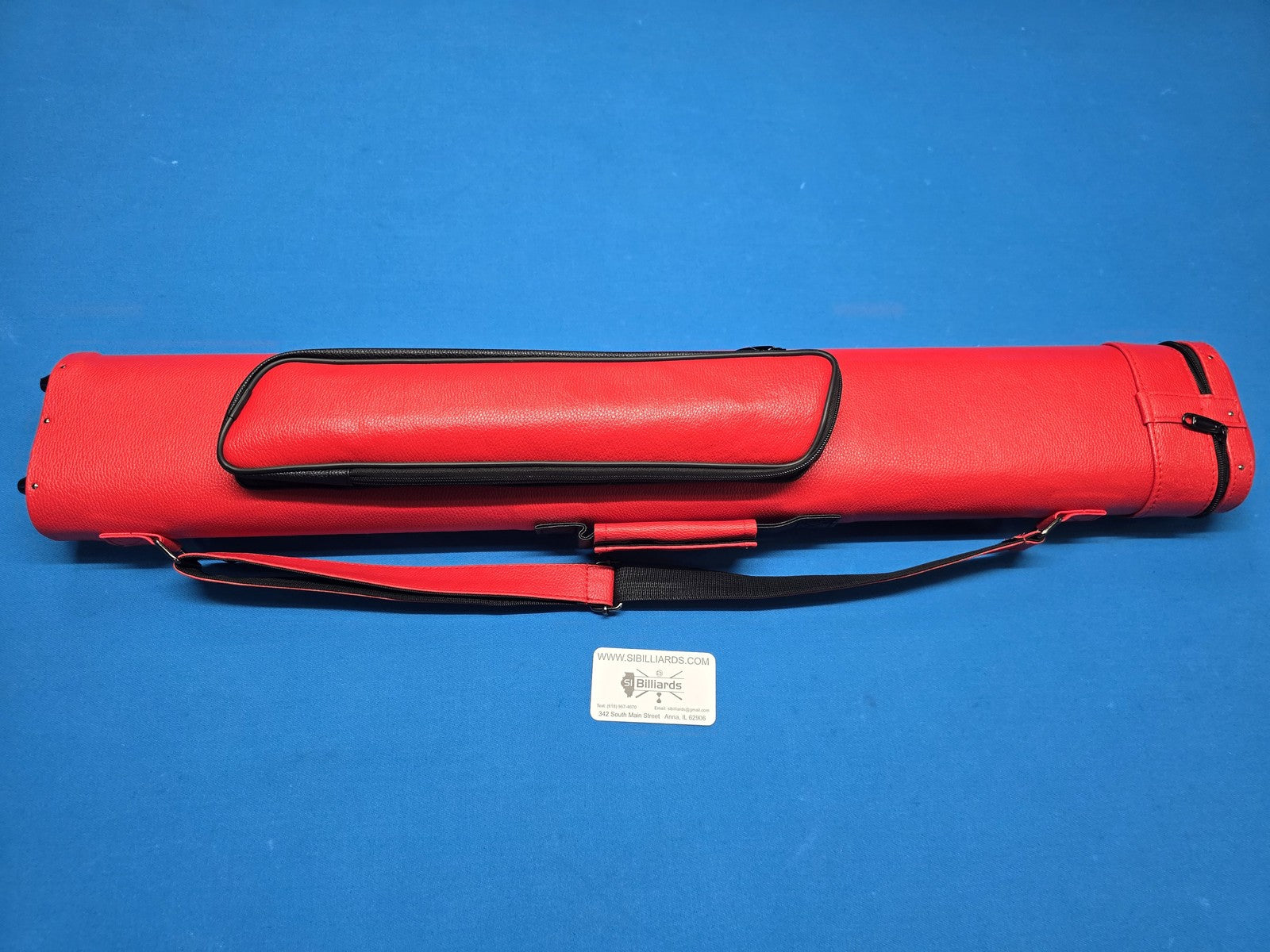 Koda C24UH-BR Hard Pool Cue Case for 2 Butts & 4 Shafts - Red Leatherette