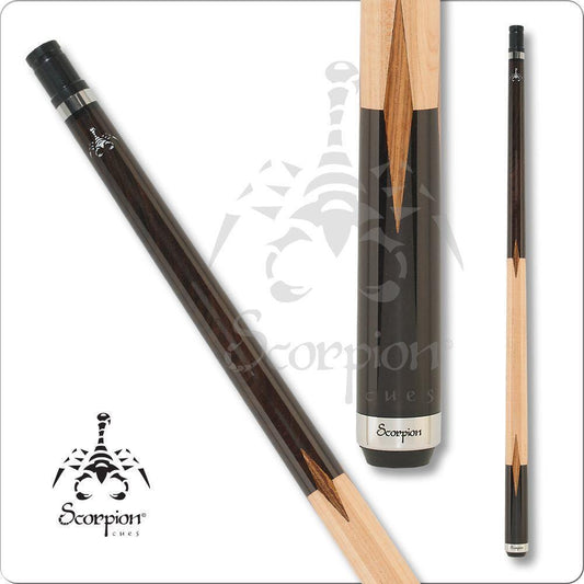 Scorpion JAR01 Series Pool Cue Maple With Zebrawood Diamonds 19oz Free Shipping!