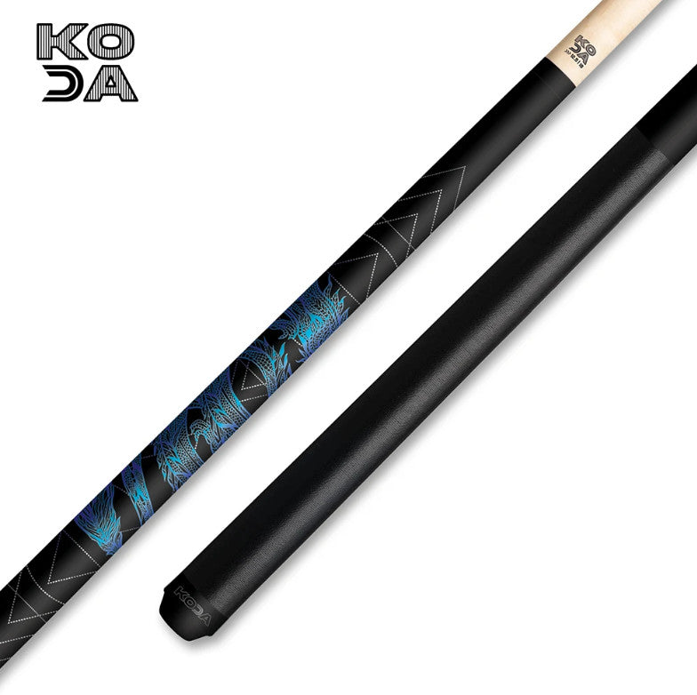 KODA KDV15BL Pool Cue | Blue Dragon Graphic | No Wrap | 19oz | 12.5 mm Tip | New
