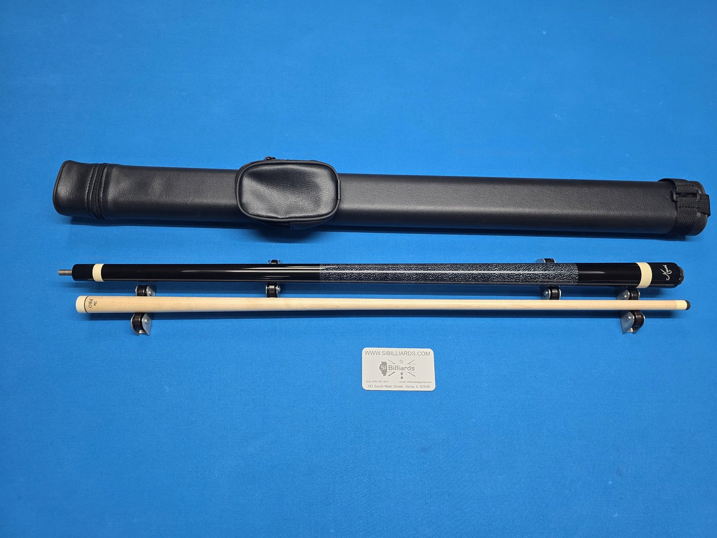 Meucci European Pool Cue - Black - 12.5mm Pro Shaft - Free 1X1 Hard Case!