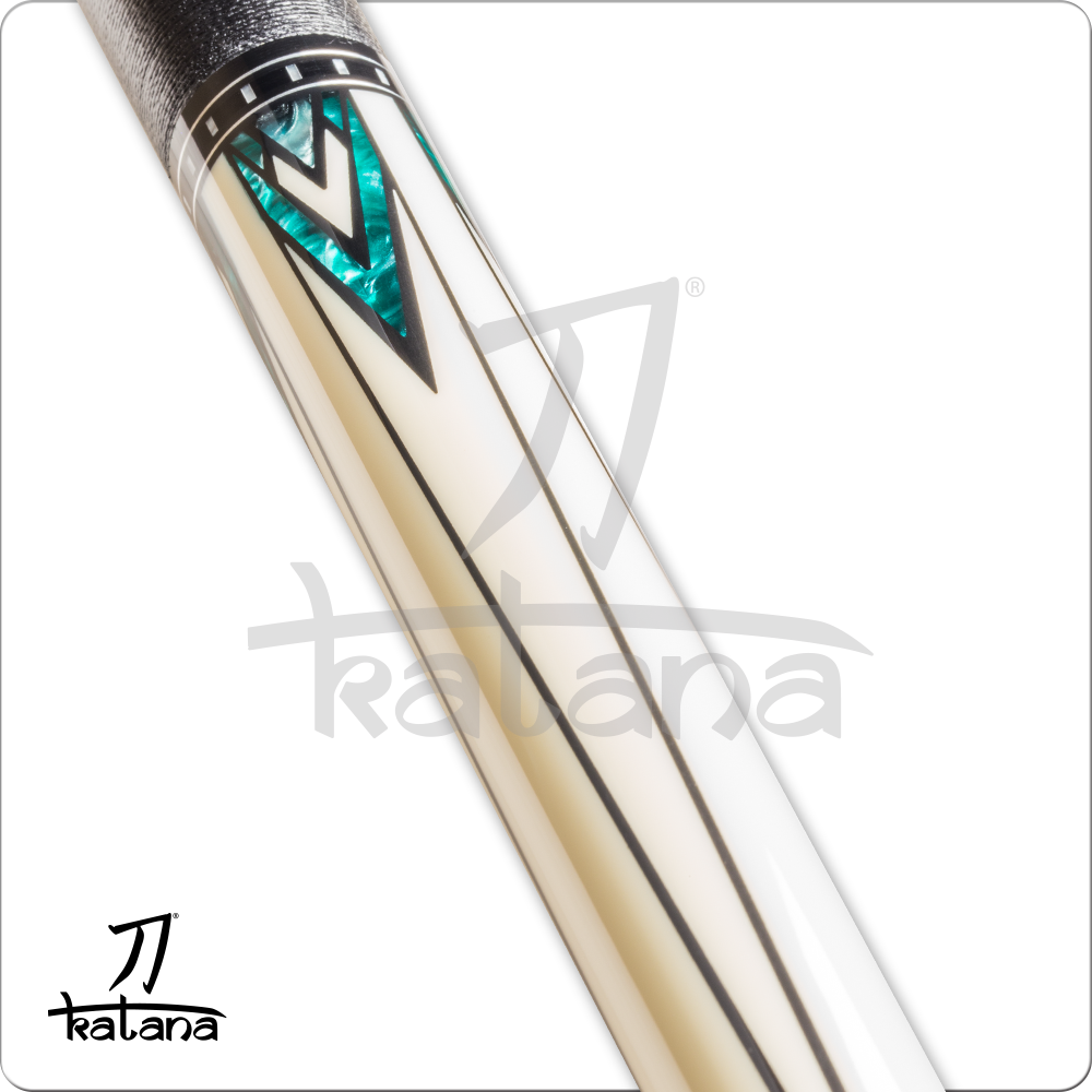 Katana KAT15 White w/ Black Points Cue Pool Cue w/ Joint Protectors & FREE Shipp