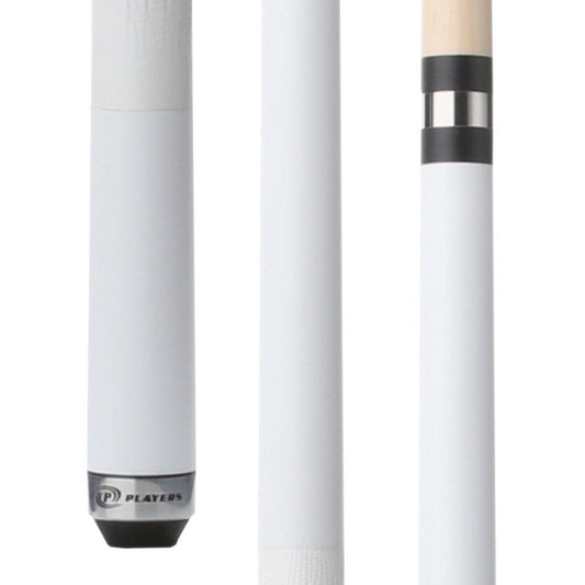 Players C707 Dandelion White Matte Cue with Embossed Leather Wrap