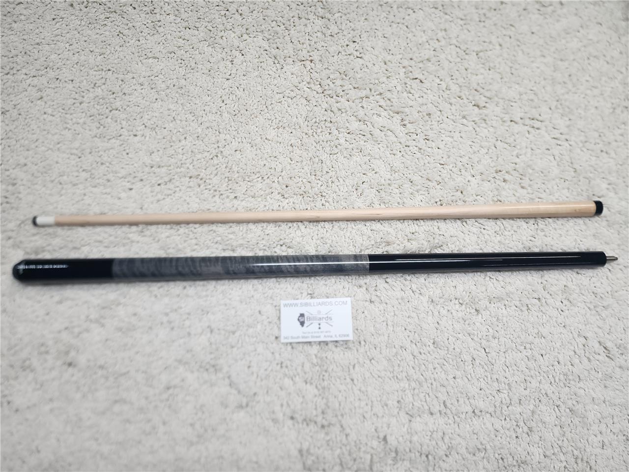 KODA POOL CUE KD23 Black Butt w/ Gray Curly Maple Decal Wrap & Maple Shaft