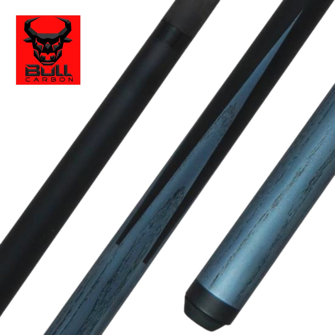 Bull Carbon LD7 Black & Blue Sneaky Pete Pool Cue | 29" Carbon Fiber Shaft