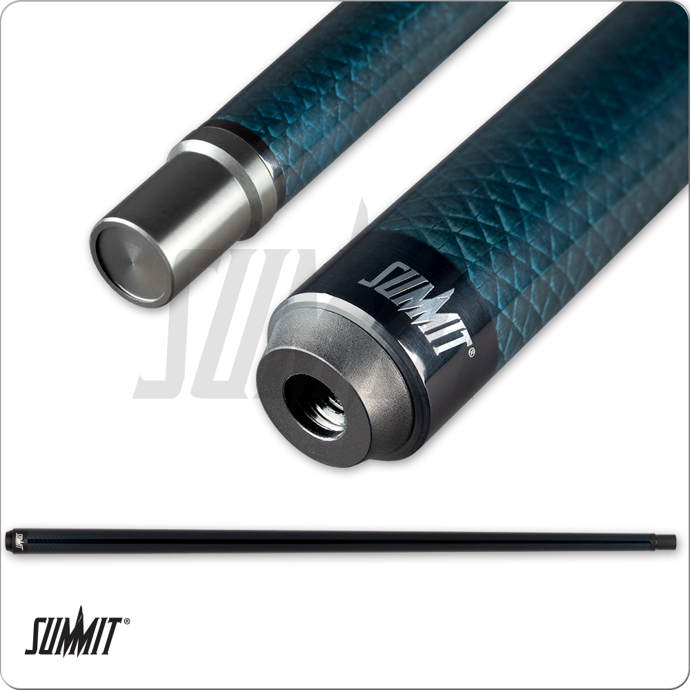 Summit SUML18 Pool Cue Full Carbon Fiber Blue 12.4mm Uni‑Loc No Wrap 19oz
