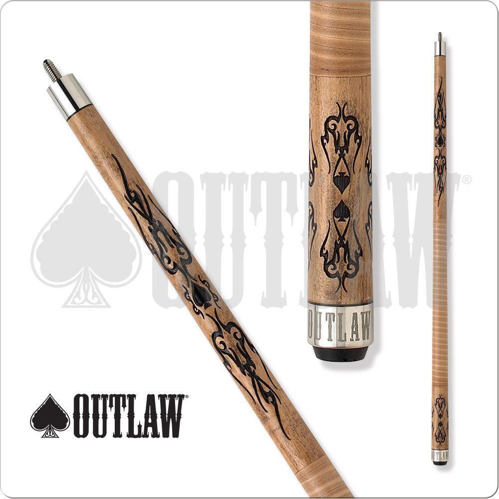 Outlaw OL18 Pool Cue Spades and Tribal Style 19oz Free Shipping!