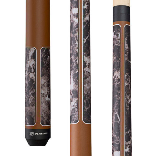 Players G4146 Brown Marble with Matte Brown Wrapless Cue! Free Shipping!