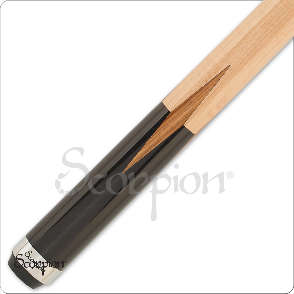 Scorpion JAR01 Series Pool Cue Maple With Zebrawood Diamonds 19oz Free Shipping!