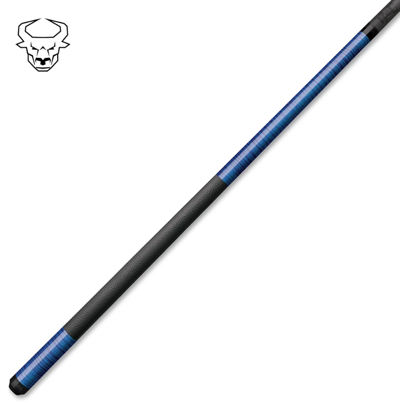 Bull Carbon BCC1 Pool Cue – Blue Curly Maple - Carbon Fiber Shaft – Uni‑Loc