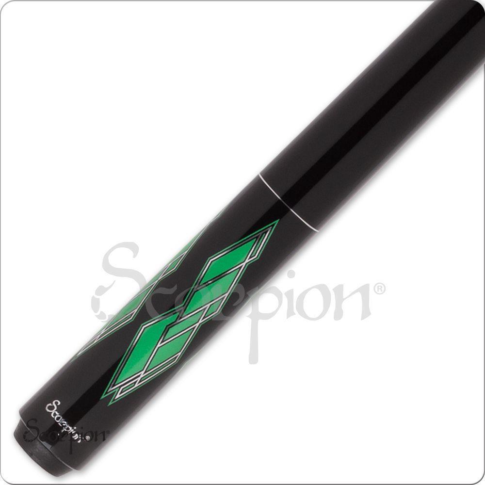 Scorpion SW21 Pool Cue Black with Metallic Green 19oz Free Shipping!