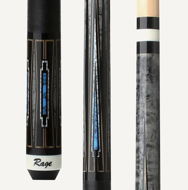 Rage RG217 Blue Deco Pool Cue – Black Nylon Wrap – 2‑Piece Billiard Cue
