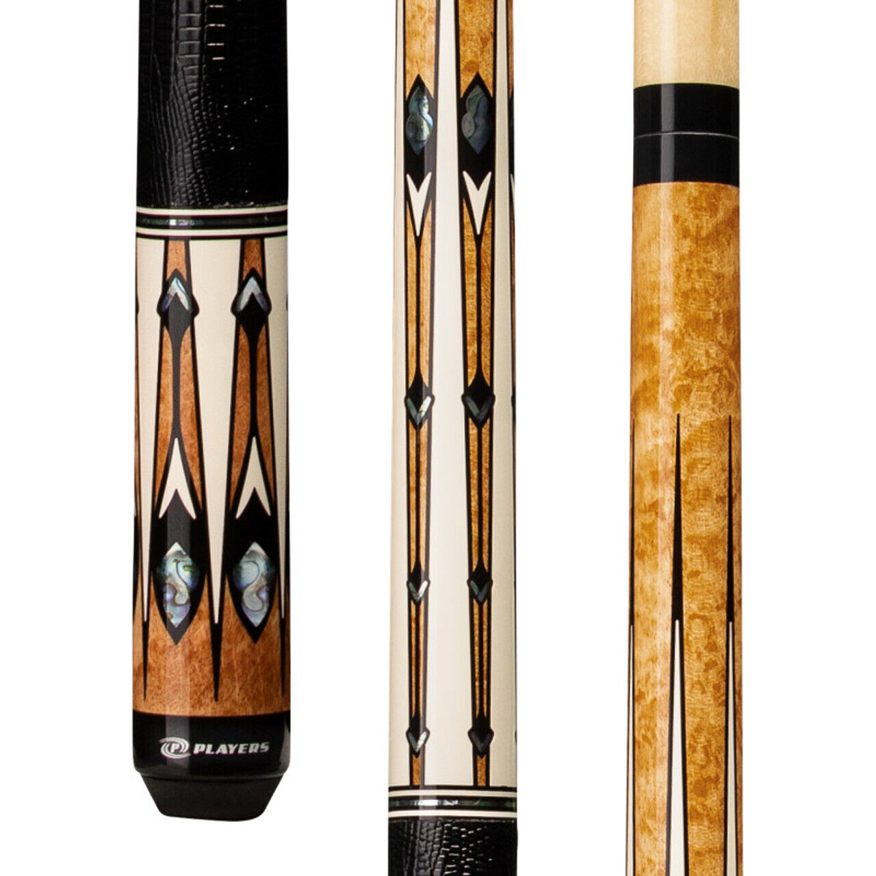 Players G4140 Antique Maple with Mother of Pearl Cue with Embossed Leather Wrap