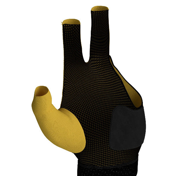 Predator Second Skin Yellow with Black Billiard Glove - Left Hand S/M