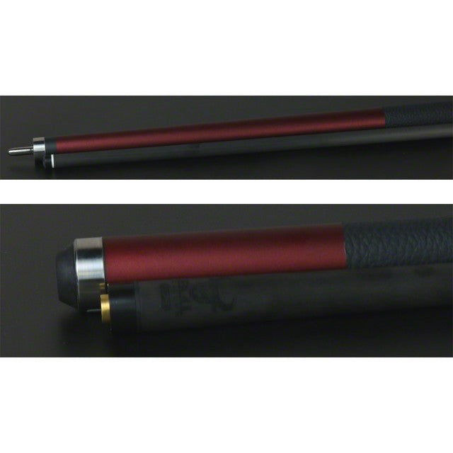 Bull Carbon LD13 Burgundy Matte Cue | Leather Lore Wrap | Carbon Fiber Shaft