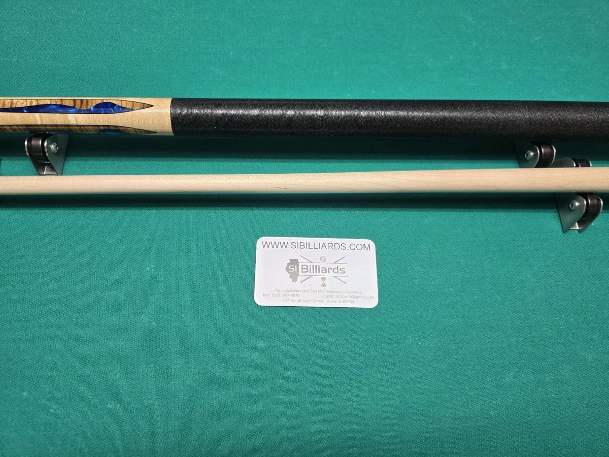 Viking Cues July SS-0726A Smart Shops Pool Cue!  Zebrawood & Blue Pearl Inlays
