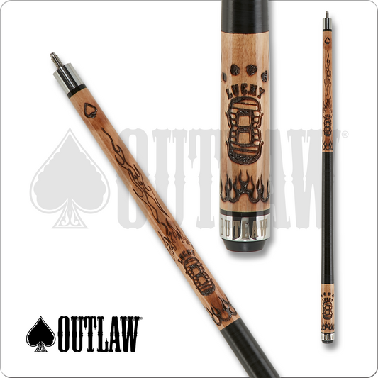 Outlaw OL51 Pool Cue Lucky Eight and Flames 19oz Free Shipping!