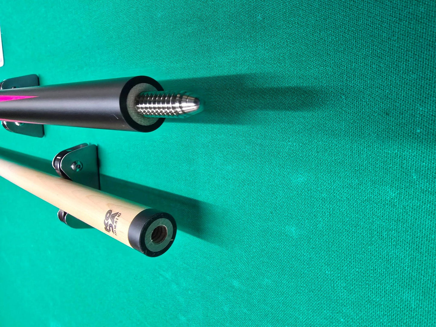 KODA KD47 Pool Cue – Matte Black Pink/Silver Graphics 3/8x10 Maple Shaft 21oz