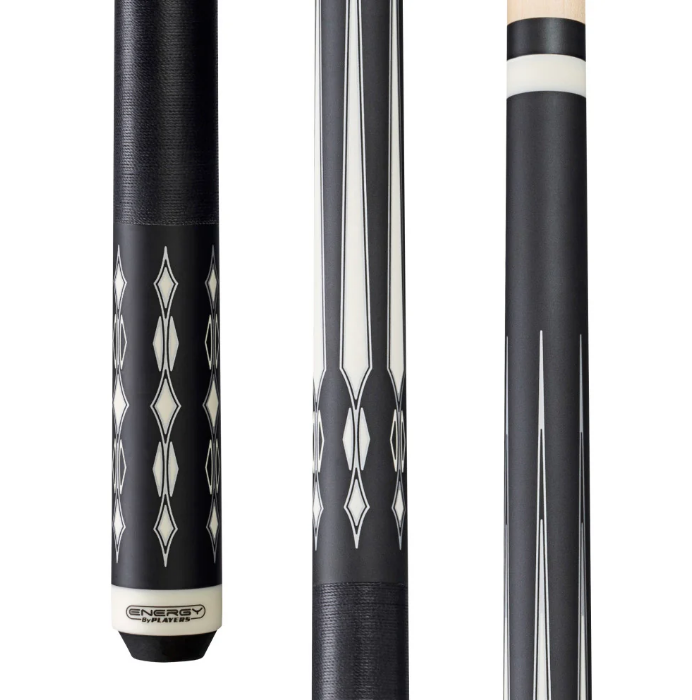 Energy By Players Matte Black/White With Silver Cue With Black Linen Wrap HC20