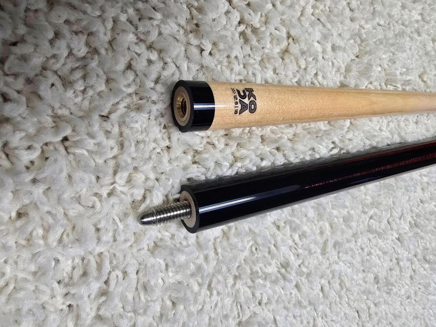 Koda KD46RD Pool Cue. Red with Black and Silver Graphic 12.5mm Shaft!