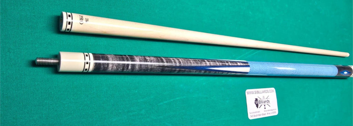 Meucci Economy Cure 7 Blue Pool Cue 19oz w/ 12.5mm Pro Shaft! Free Hard Case!