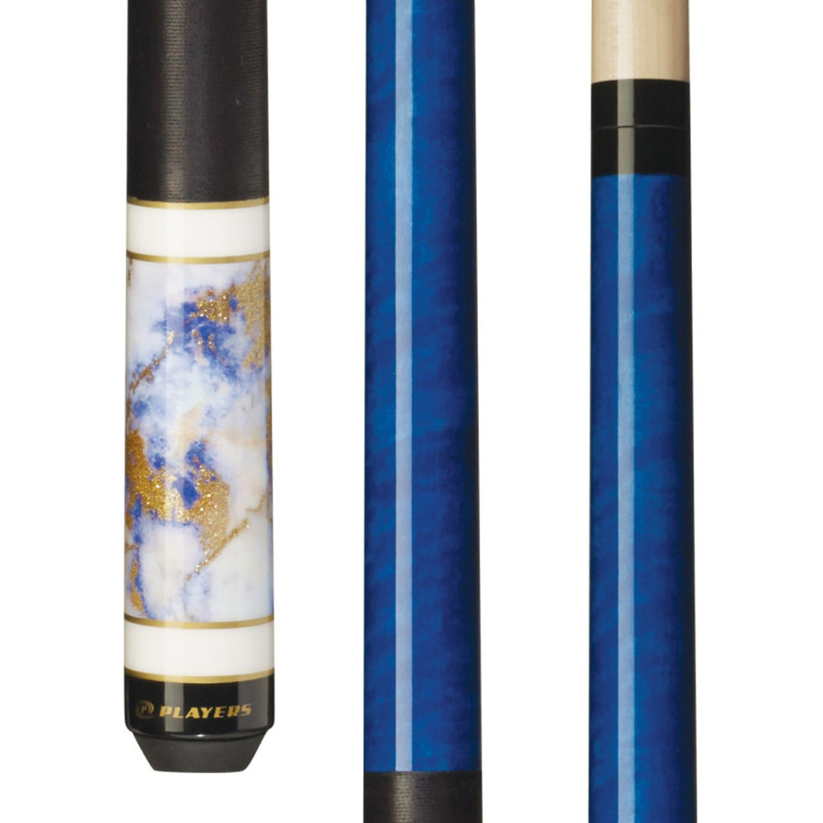 Players C-947 Royal Blue Pool Cue, Black Linen Wrap, 5/16 x 18 Joint