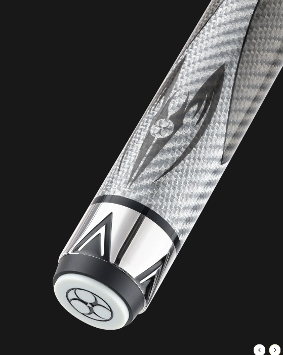 Poison Maelith No Wrap Pool Cue - Grey Venom Carbon Shaft, 12.4mm Tip