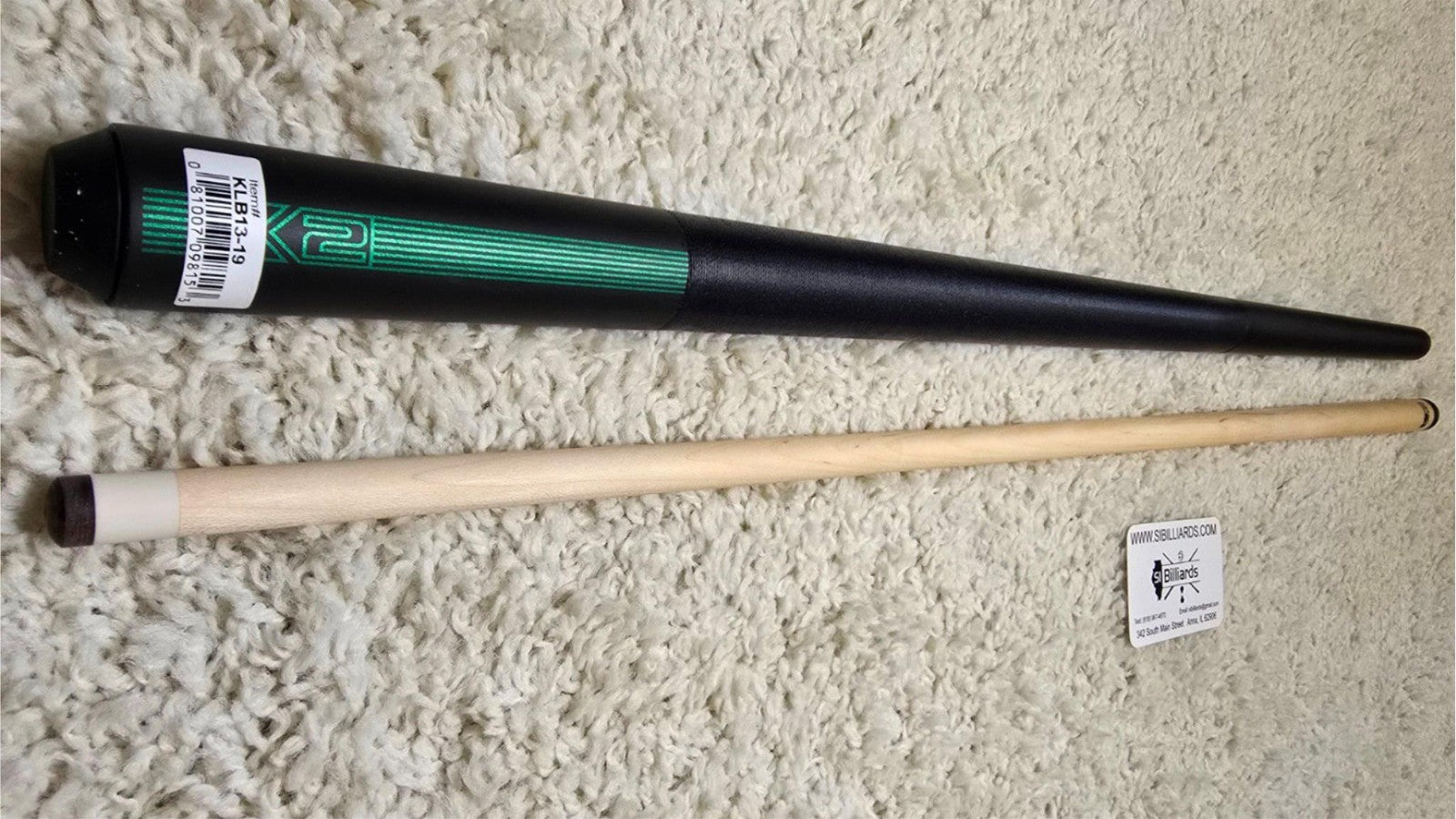 K2 Pool KLB13 Cue Matte Black With Green W/ K2 LD 12.5MM Shaft!