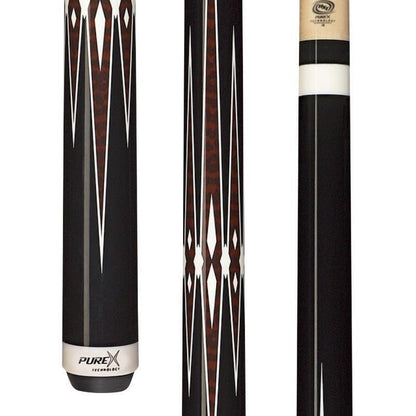 PureX HXT4 Pool Cue Black Zebrawood Wrapless 12.75mm Low Deflection Shaft