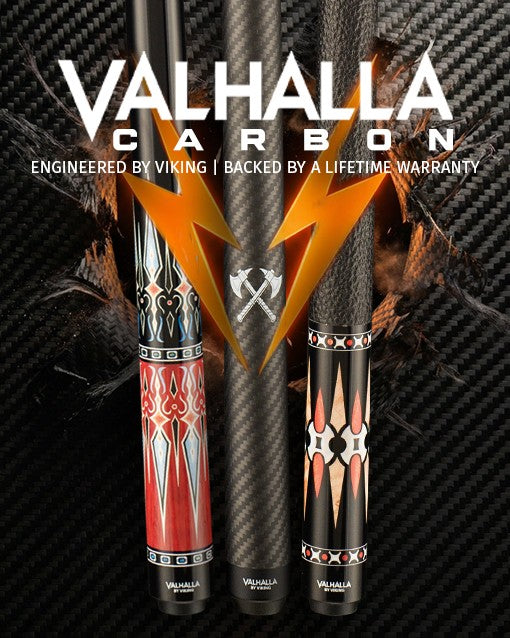 Valhalla VC04 Pool Cue with 12.5mm Carbon Fiber Shaft, 19oz Cue