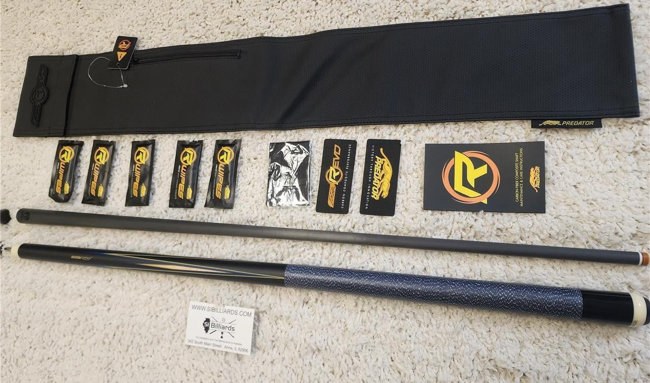 Predator 8 Point Sneaky Pete Black/Blue Points with Wrap Pool Cue w/ Revo 11.8 W