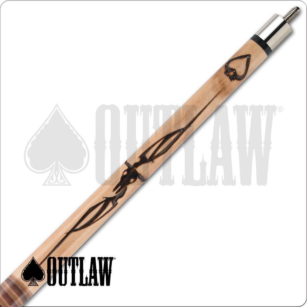 Outlaw Original OL42 Cow Skull Two Toned Wrap Pool Cue 19oz Free Shipping!