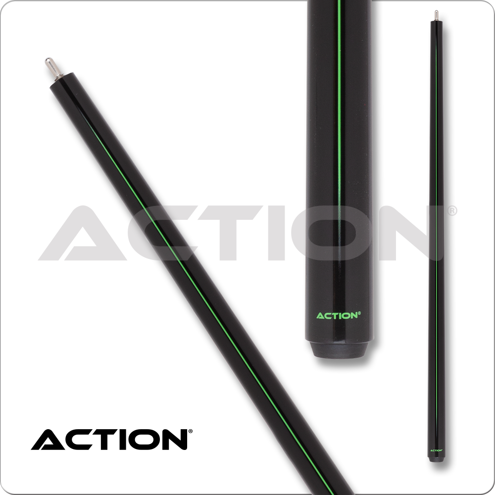 Action ABK11 Black with Neon Green Stripe Break Cue - 25oz! New! Free Shipping!
