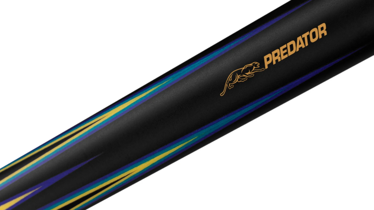 Predator 8 Point Sneaky Pete Black/Curly/Blue Points Linen Wrap Pool Cue