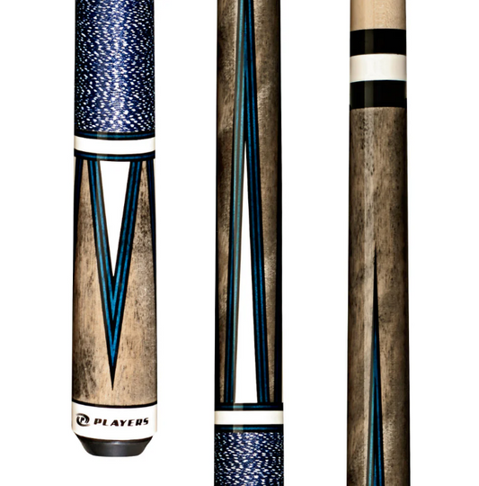 Players 4 Point White Cue With Blue Double Pressed Irish Linen Wrap C-810 New!