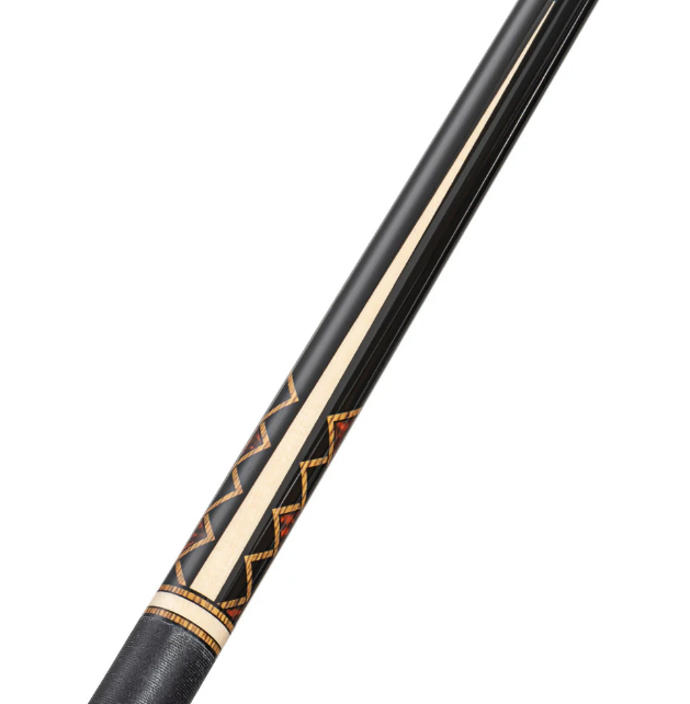 Pure X Midnight Black/Natural Maple and Bocote/Thuya Burl Cue with Black Linen W