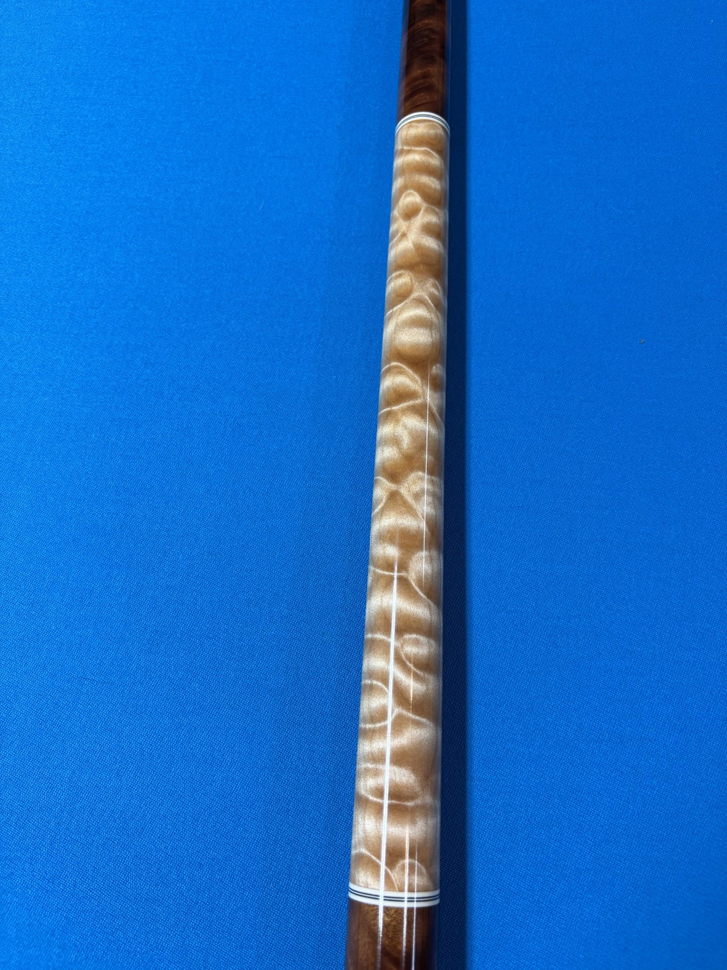 Don Hale Custom Cue Camphor Burl with Quilted Maple Two Shafts! Radial Joint!