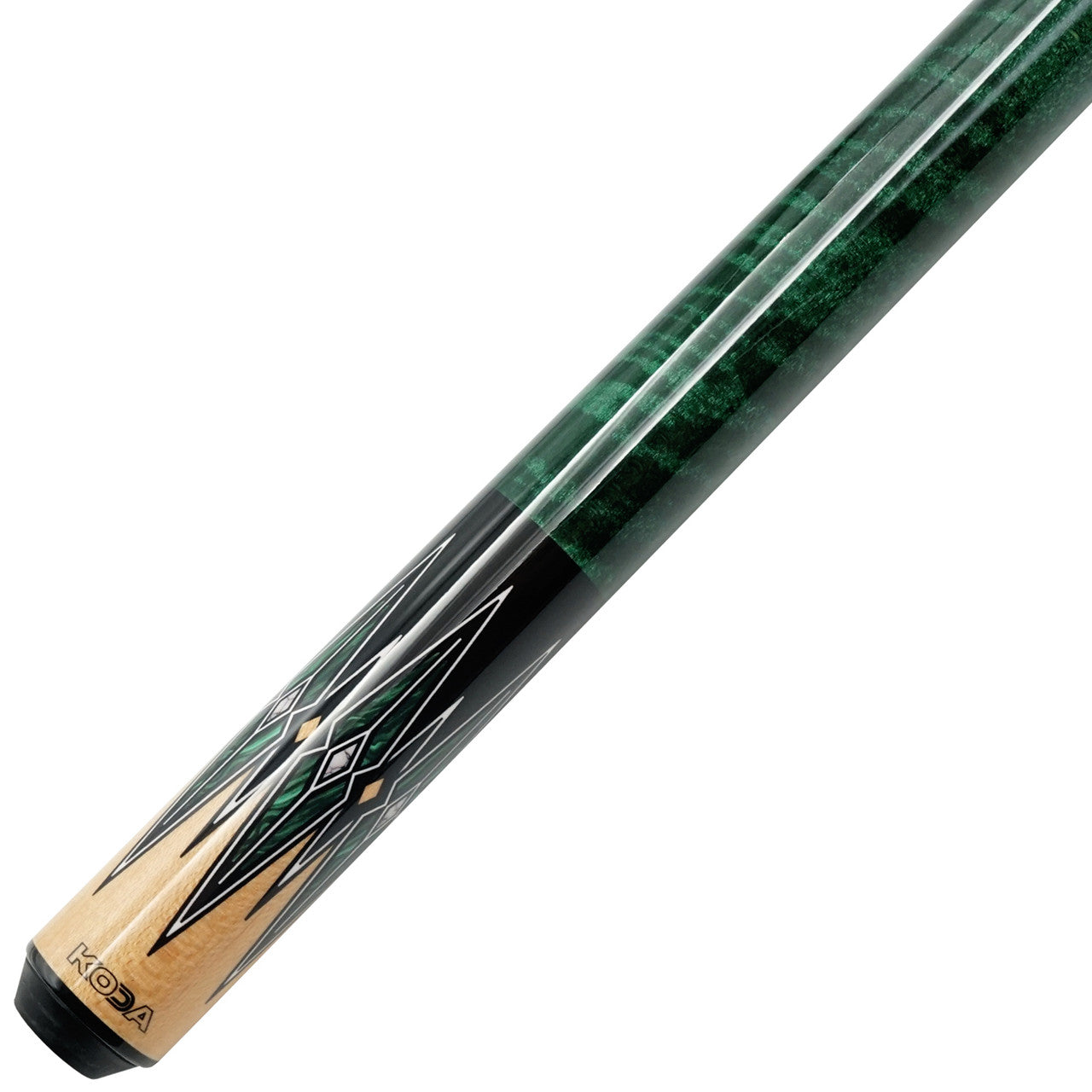 K2 Pool Cue KL80 Gloss Birdseye, Floating Green/Black  W/ K2 LD 12.75MM Shaft!