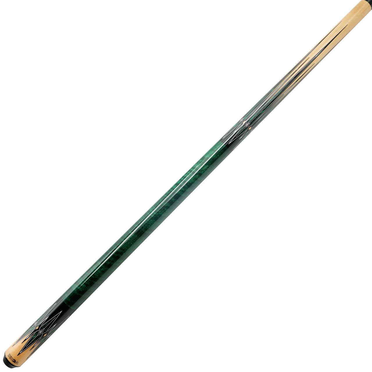 K2 Pool Cue KL80 Gloss Birdseye, Floating Green/Black  W/ K2 LD 12.75MM Shaft!