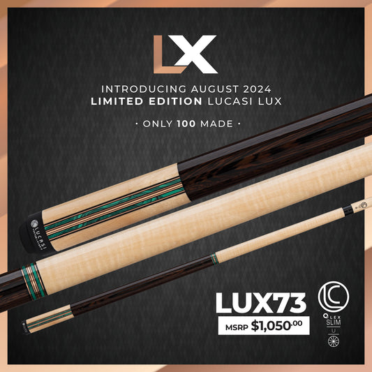 Lucasi LUX 73 Pool Cue 19oz 11.75mm Hybrid Slim $1050 MSRP 79/100