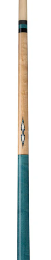 Lucasi LZC59 Custom Walnut Birdseye & Aquamarine/Off-White Wrapless Cue