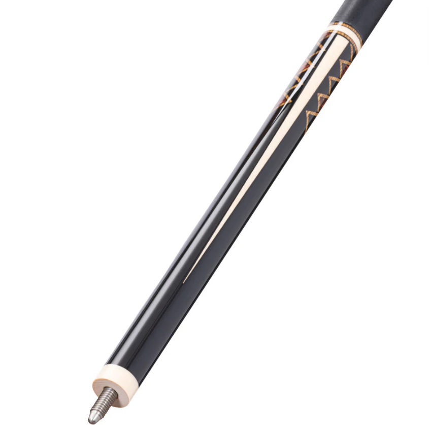 Pure X Midnight Black/Natural Maple and Bocote/Thuya Burl Cue with Black Linen W