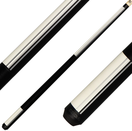 KODA Split Design Black and White Graphic Pool Cue - KD29WH - Free Shipping!