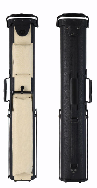 Leatherette Polyform Brown/Black 2x4 Hard Pool Cue Case - With Kick Stand