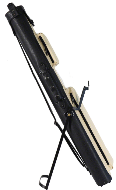 Leatherette Polyform Brown/Black 2x4 Hard Pool Cue Case - With Kick Stand