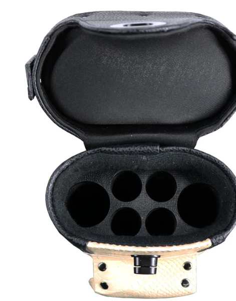 Leatherette Polyform Brown/Black 2x4 Hard Pool Cue Case - With Kick Stand