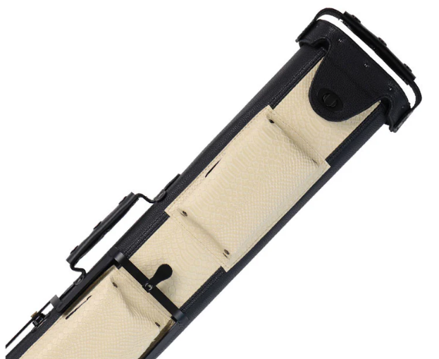 Leatherette Polyform Brown/Black 2x4 Hard Pool Cue Case - With Kick Stand