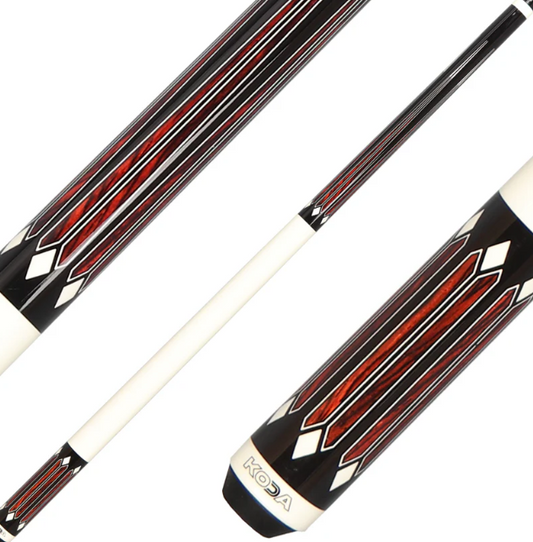K2 KL161 Pool Cue - 6 Point Cocobolo & Black/White Graphic with 11.75mm LD Shaft