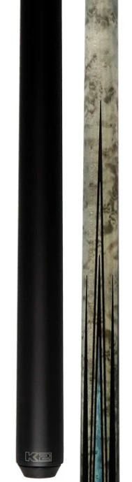 K2 KLLE1N No Wrap Pool Cue – Matte Gray Maple w/ Blue Points, 12.50mm LD Shaft