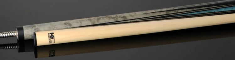 K2 KLLE1N No Wrap Pool Cue – Matte Gray Maple w/ Blue Points, 12.50mm LD Shaft